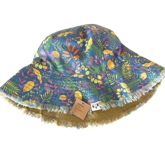Little Brownie Bakers Other - Little Brownie Reversible Denim Floral Kids Bucket Hat Fringe Boho